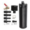 Universal 3/8" NPT Billet Aluminum Baffled 2-Port Oil Catch Can Tank with Breather Filter Long Style Engine Mini Oil Separator
