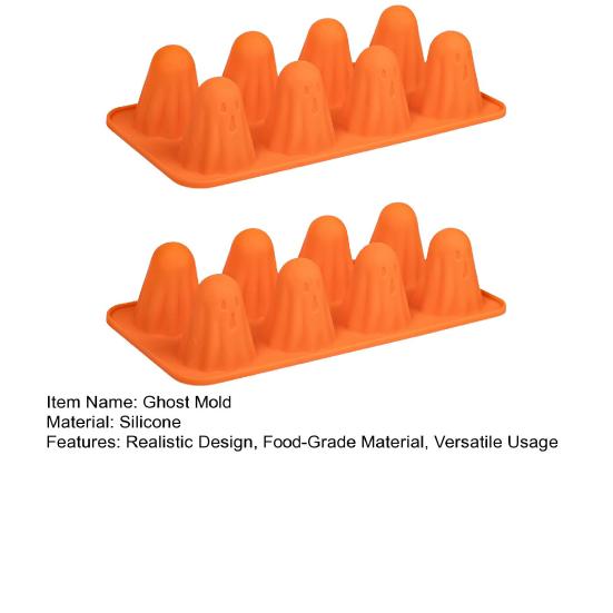 1/2 шт. 3D-форма для привидения из силикона для шоколадных десертов, конфет, желе, пищевая форма для выпечки в форме привидения, легко снимаемая, принадлежности для выпечки на Хэллоуин