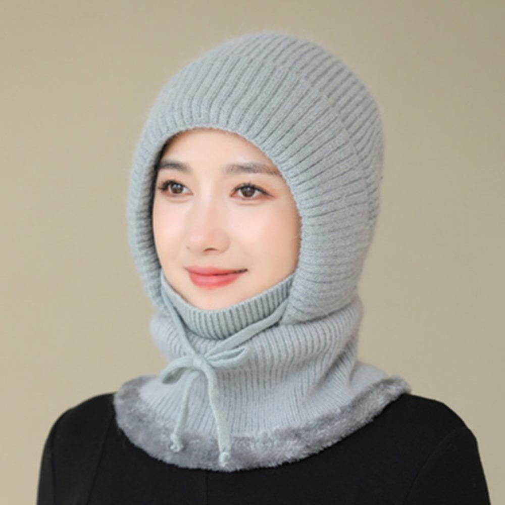 Windproof Knitted Balaclava Hat Ear Protection Pullover Hats Fashion Hooded Cap  All-match