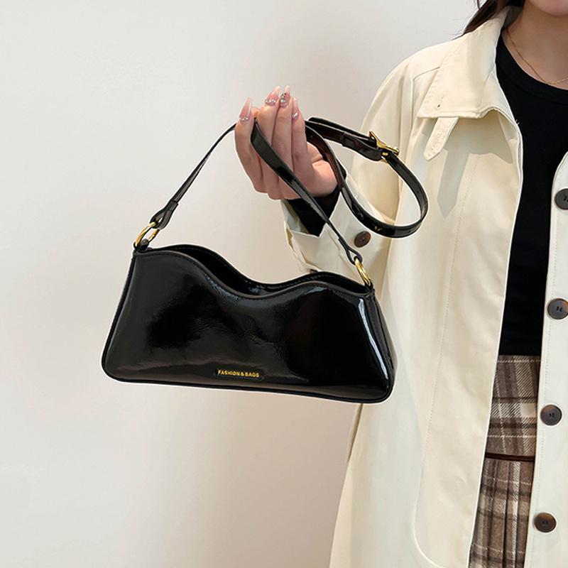 Женские сумки через плечо Модные лакированные бордовые сумки под мышкой Французский дизайнер Женские повседневные сумки кроссбоди KTB