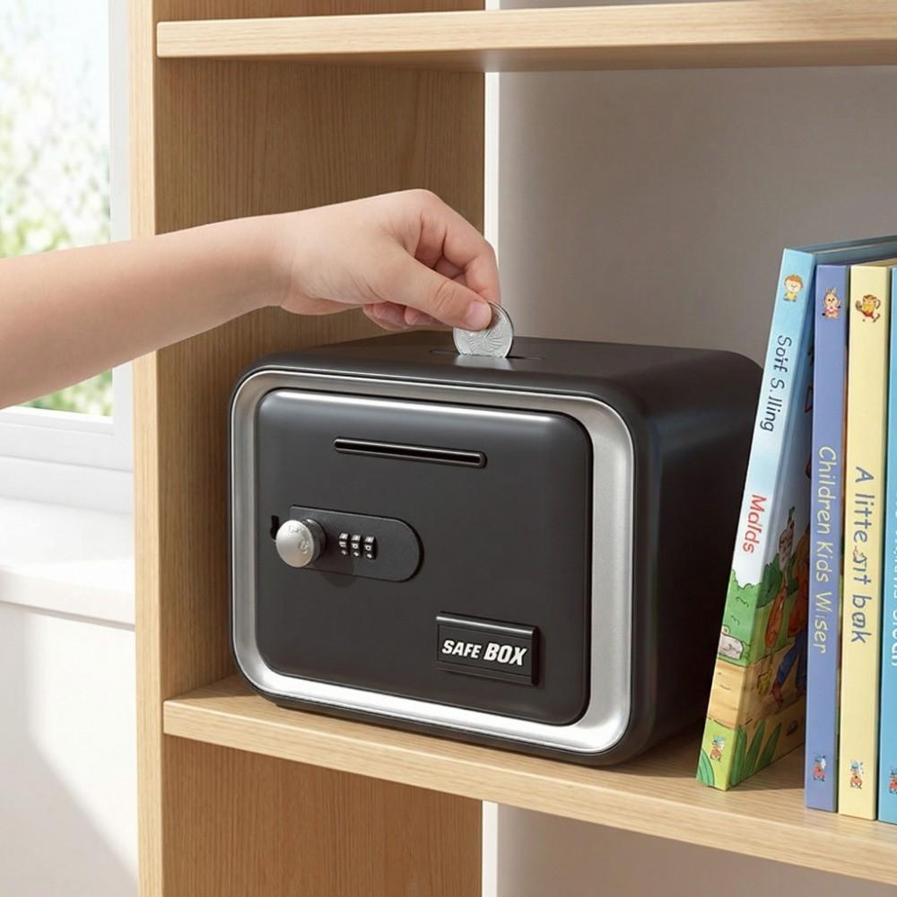 Password Lock Mini Safe Box Coin Bill Slot Cash Can Funny Mini ATM  Children Savings