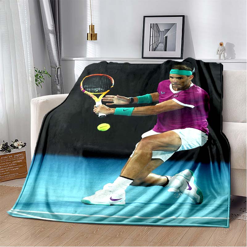 Iga Swiatek Tennis Champion Print Flannel Blanket, Soft Warm Throw Blanket for Sofa Bedroom, Tennis Fan Home Decor Gift