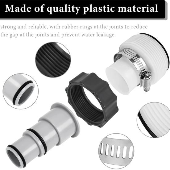 1 комплект, сменный адаптер для шланга, многоразовый соединитель для шланга для бассейна, прочный резьбовой соединительный насос, детали для бассейна