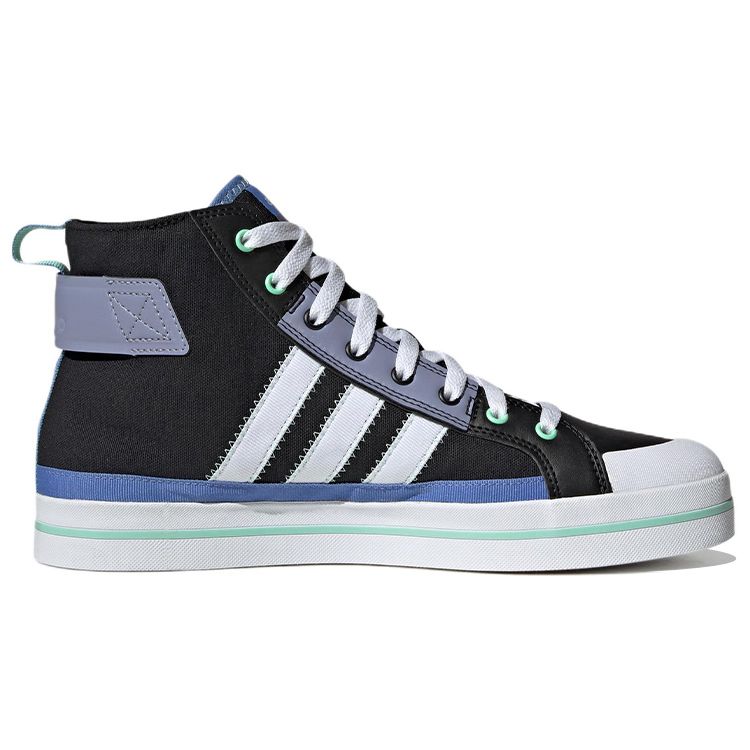 Adidas Neo City Canvas Slip Resistant Durable Mid Top Skate Shoes Unisex Skate Shoes Black Blue White HQ4619
