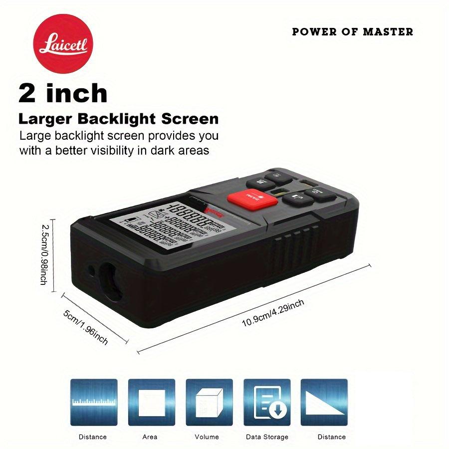 Laicelt Laser Tape Measure 120M Red Laser Distance Meter High Accuracy Roulette Multiple Measurement Functions Electronic Ruler