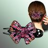 1PC Duckbill Clip Shiny Butterfly Crystal Hair Accessory Hairpin Ponytail Headwear Barrette Large Rhinestone for Women