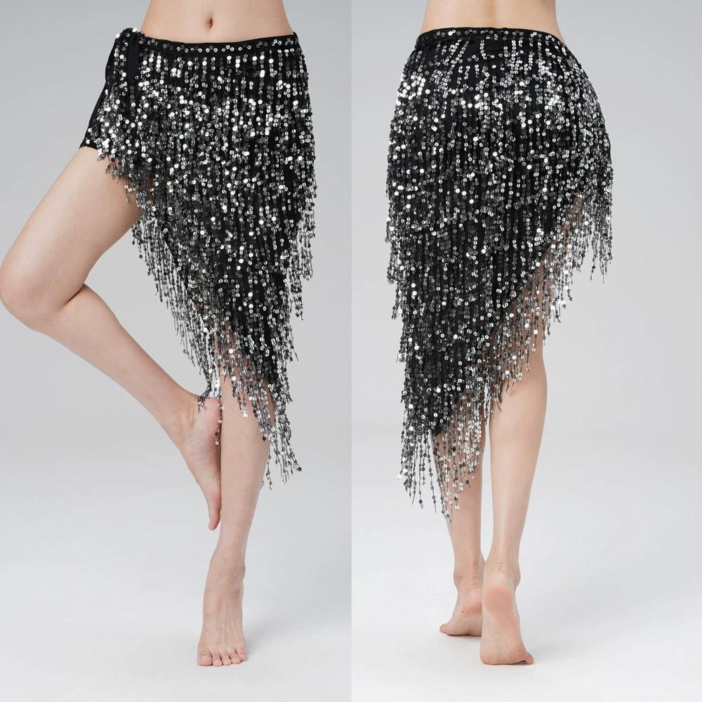 Наряд для практики танца живота, цепочка на талию, шарф на бедра, юбка-пачка, пайетки, кисточки, Ximi Heavy Industry, вдохновляющий наряд для выступлений, шарф на талию