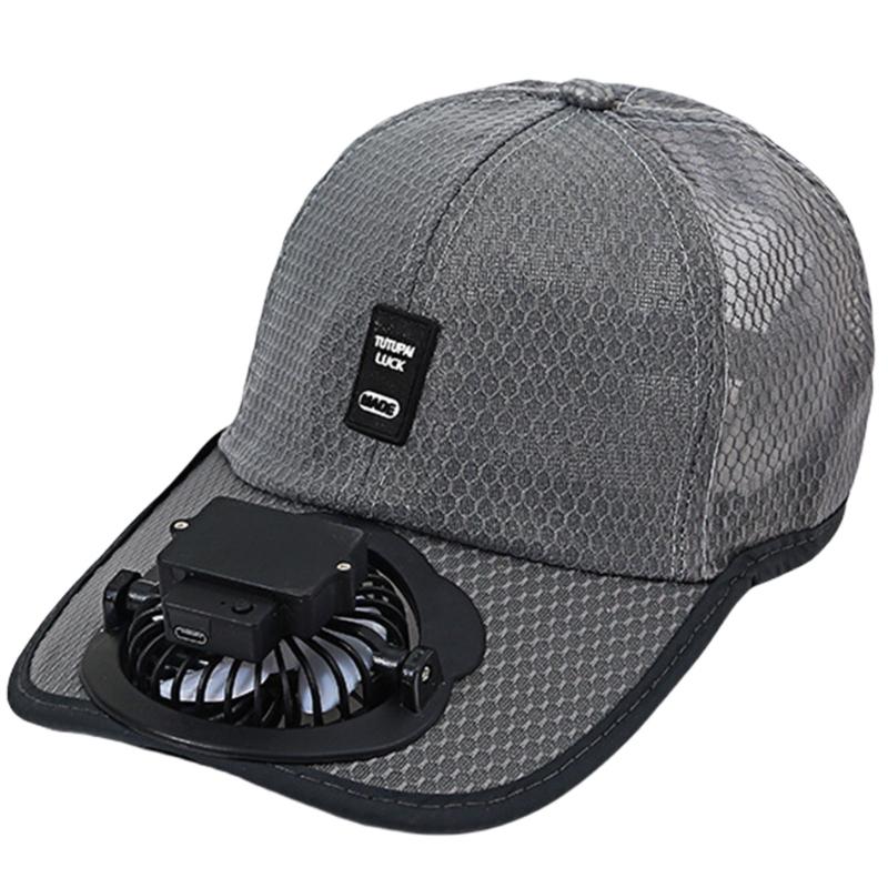 Солнцезащитная регулируемая бейсболка с вентилятором Дышащая спортивная шляпа для детей Дышащая регулируемая бейсболка