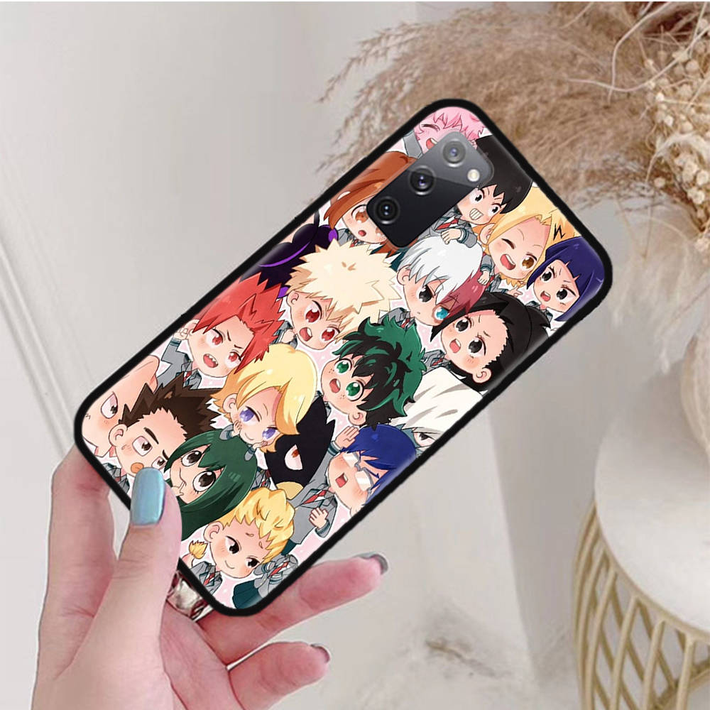 Черный чехол для Xiaomi Poco X6 X4 M5 M6 F5 F6 C65 C55 C50 C51 C40 Pro Redmi 14C A3X 13C 12C 11T 10A 9C Note 7 6 8A Plus W-49 My Hero Academia