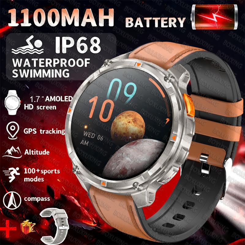 Новые Смарт-часы T-REX3 1100 мАч, 10ATM Водонепроницаемые, GPS, Bluetooth-звонки, 1,7-дюймовый AMOLED HD, Спортивные, Фонарик, Умные Часы для Мужчин