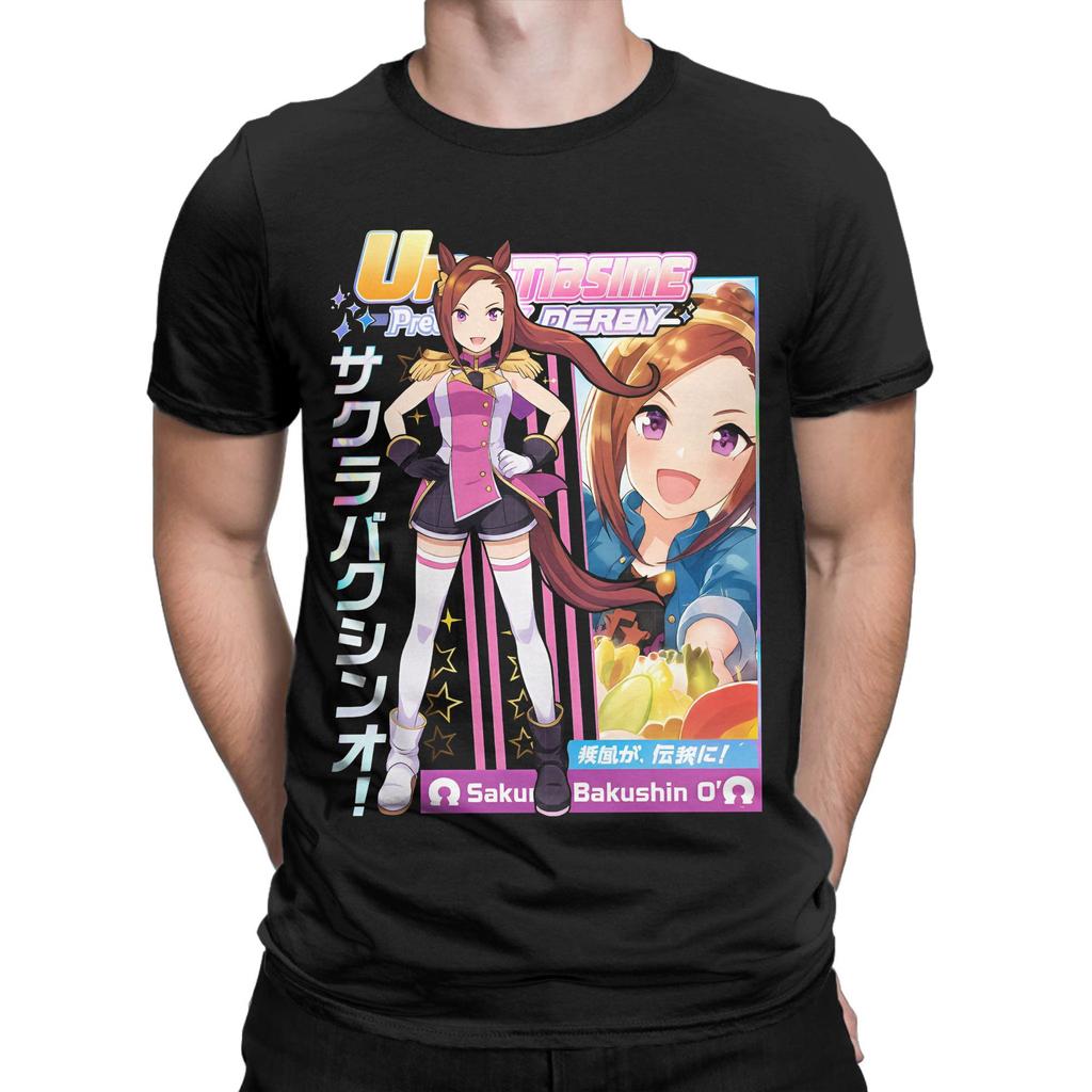 Umamsusme Pretty Derby Anime T-Shirt Men  Vintage Cotton Tee Shirt Crew Neck Short Sleeve T Shirt New Arrival Clothing