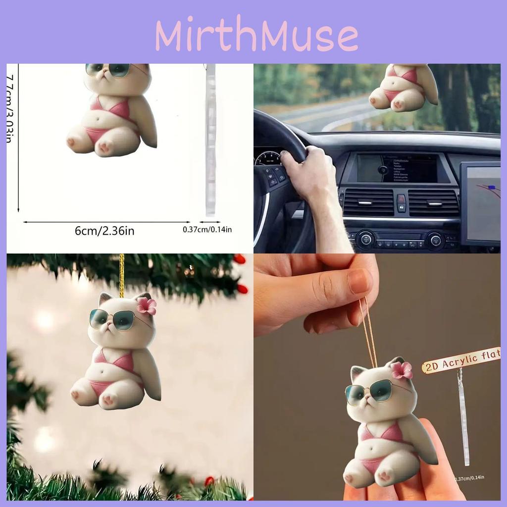 Современный акриловый кошачий купальник бикини, подвеска для автомобиля, очаровательное украшение интерьера