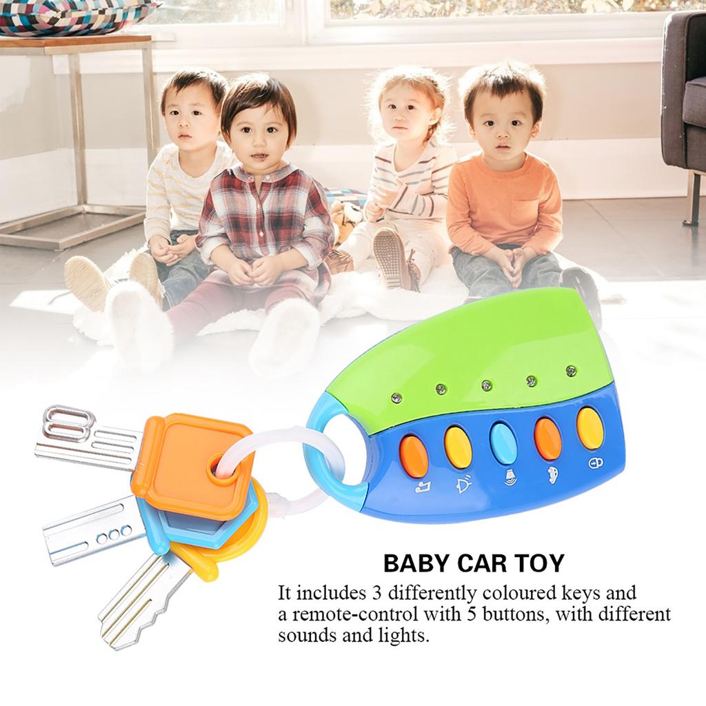 Детская игрушка Умный ключ Пульт управления автомобилем Музыкальная для детей Образовательные игрушки(розовый)