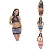 Women Sexy Cosplay Lingerie Student Uniform Set Ladies Crop Top Shirt Costume