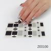 ZE European American Style Waterproof No-Cure Gel Nail Wraps, Full Cover Blend Color Block Spring Summer Nail Stickers, Nail Patch Films