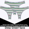 3PCS/Set Rainbow Colorful Striped Cotton Women Panties Sexy G-String Underwear Femme Finetoo Band Thong Intimate T-Back Lingerie