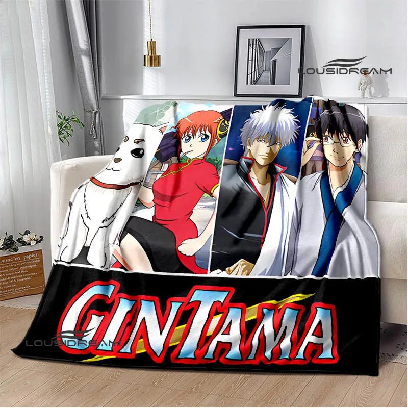 GINTAMA Мультяшные принтованные одеяла Плед для пикника Теплые фланелевые одеяла Постельное белье для дома Одеяла для кроватей Подарок на день рождения