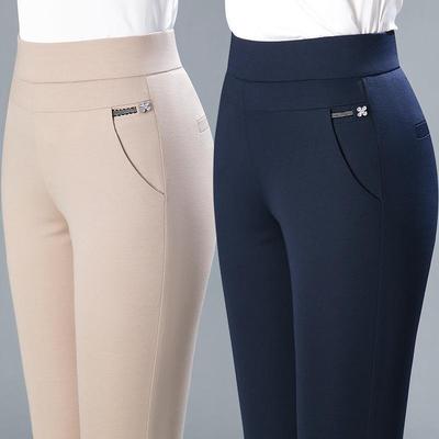 Летние леггинсы с высокой посадкой и эластичной тканью для женщин - Повседневные, Укороченные, Большого размера, Идеально подходят для мам среднего возраста