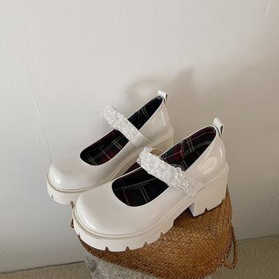 Женская обувь весна-осень для девочек JK Uniform Lolita Shoes Женские туфли Mary Janes на платформе из искусственной кожи с круглым носком на высоком каблуке для женщин