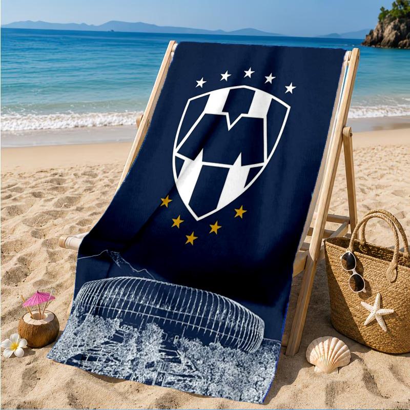 Monter-rey Football Crest Art Printed Microfiber Beach Towel, Soft And Absorbent, Quick-Dry, Ideal for Summer Travel, Beach Essential, Swimming Pool