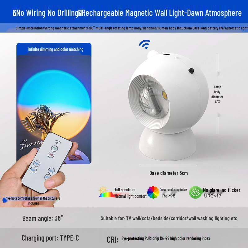 Magnetic Wireless Wall Light with Motion Sensor - Eye-Friendly Bedroom & Bedside Spotlight