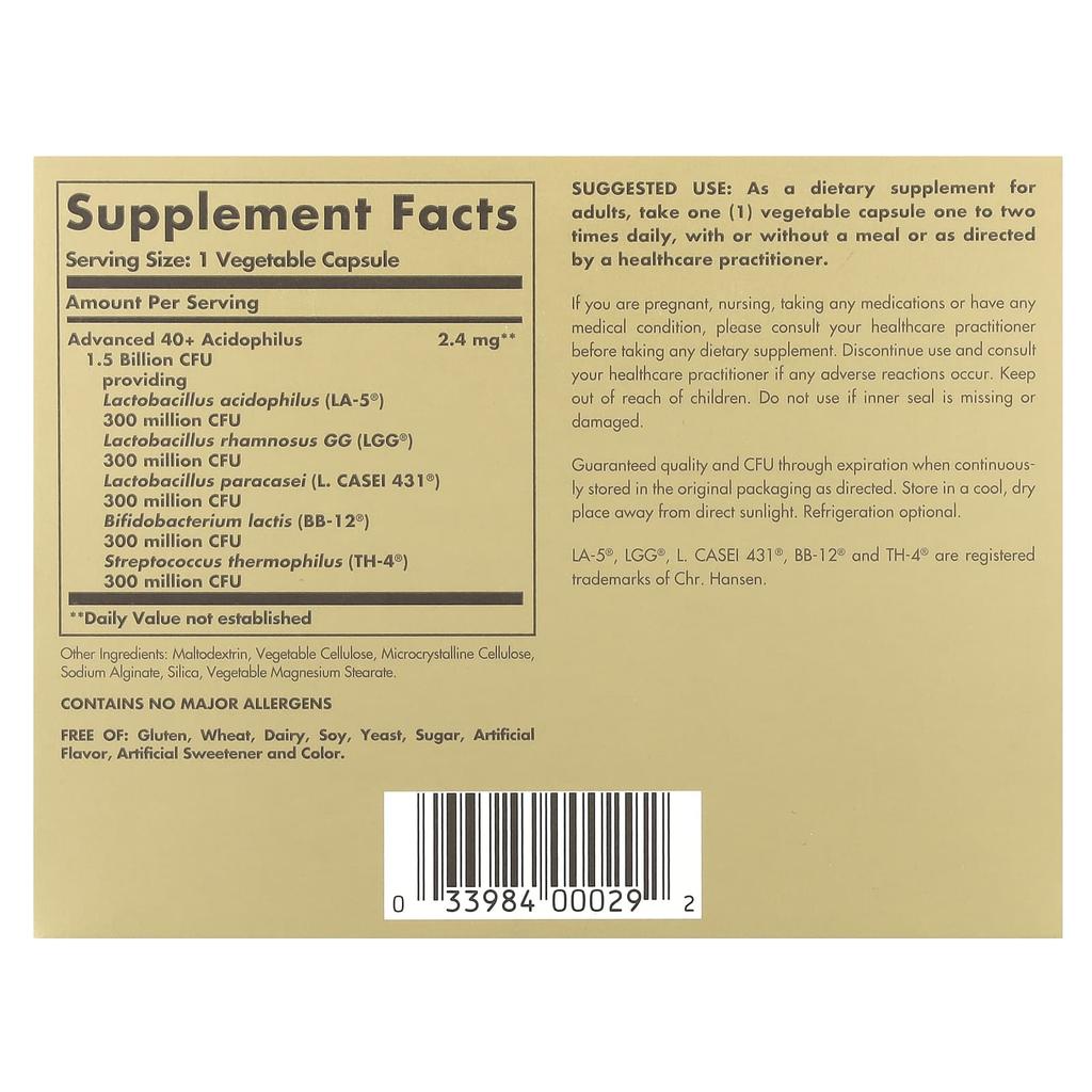 Advanced 40+ Acidophilus, Veggie Capsules 120