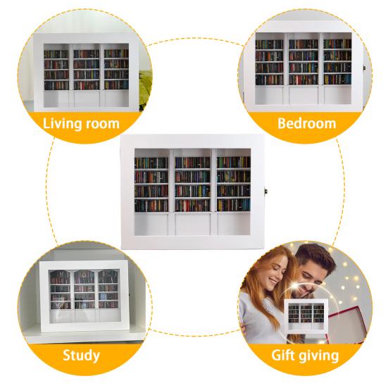 Избавьтесь от беспокойства, книжная полка, фигурка, деревянный миниатюрный книжный уголок, украшение, мини-карманный книжный шкаф, вставка для книжной полки, украшение, подарок любителям книг