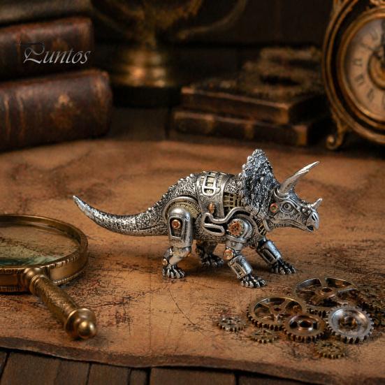 Современная фигурка дикого животного Стимпанк Механический зверь Фигурка из смолы, Винтажный Зубчатый Тигр Лев Горилла Динозавр Настольный дисплей для фанатов Статуэтка,