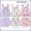 2024 Cute Cartoon Anime Summer Pajama Set for Girls - Camisole and Shorts