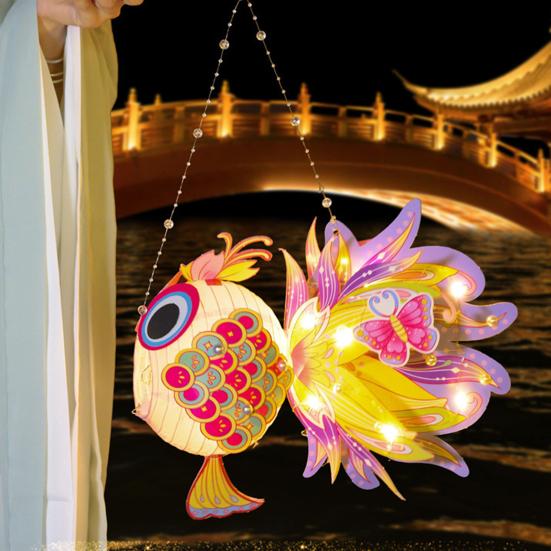 Китайский фонарь «Рыба на удачу» ручной работы из бумаги со светодиодной подсветкой своими руками