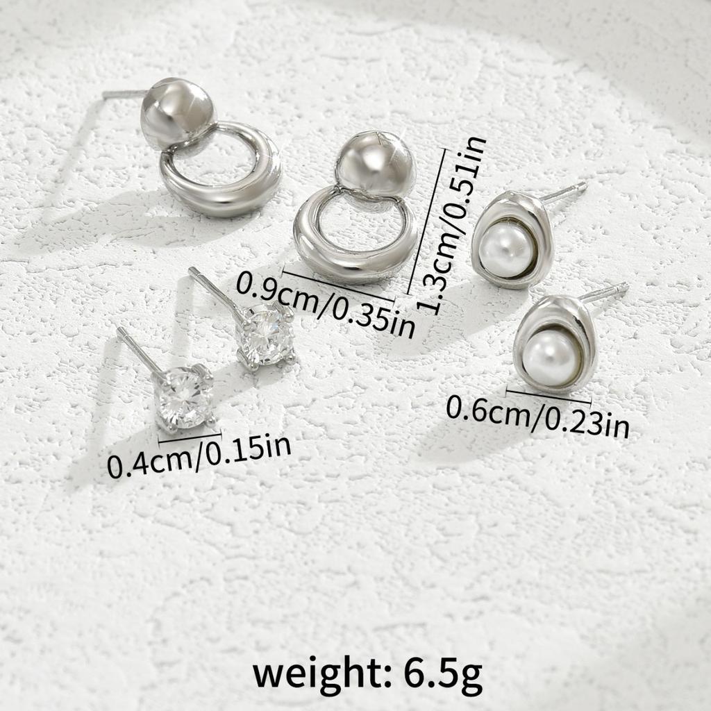 Маленькие свежие и милые серьги, женский комплект, универсальное кольцо, инкрустированное жемчугом, цирконием, серьги-гвоздики оптом