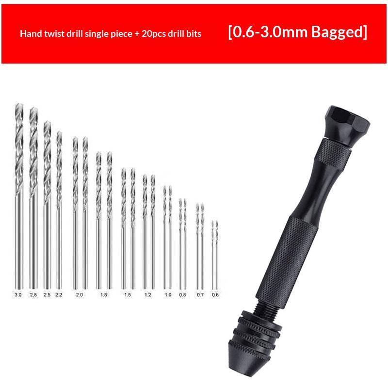 0.5-3.0Mm Hand Drill Set Mini Aluminum Hand Drill Bit Jewelry Craft Hand Manual Drill Woodworking Tools Drill Bit Dropship