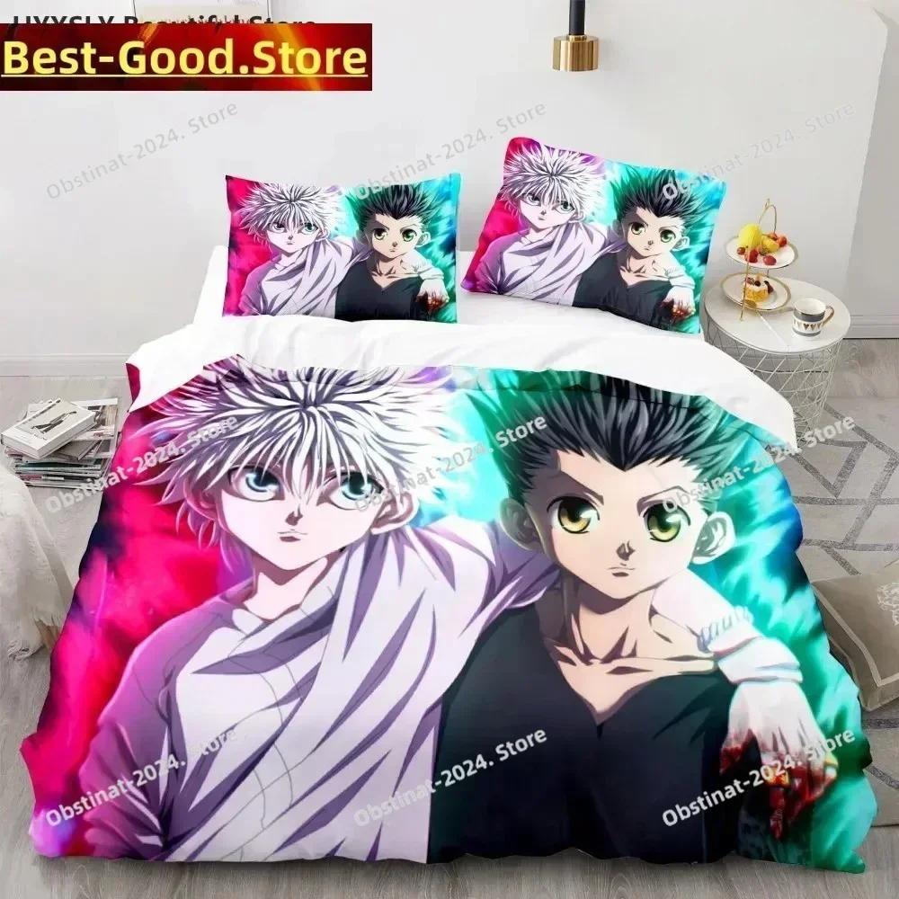 Постельное белье Hunter X Hunter Японское аниме Принт Одеяло Подушка Наволочка 3 предмета Наборы Детский Взрослый Размер