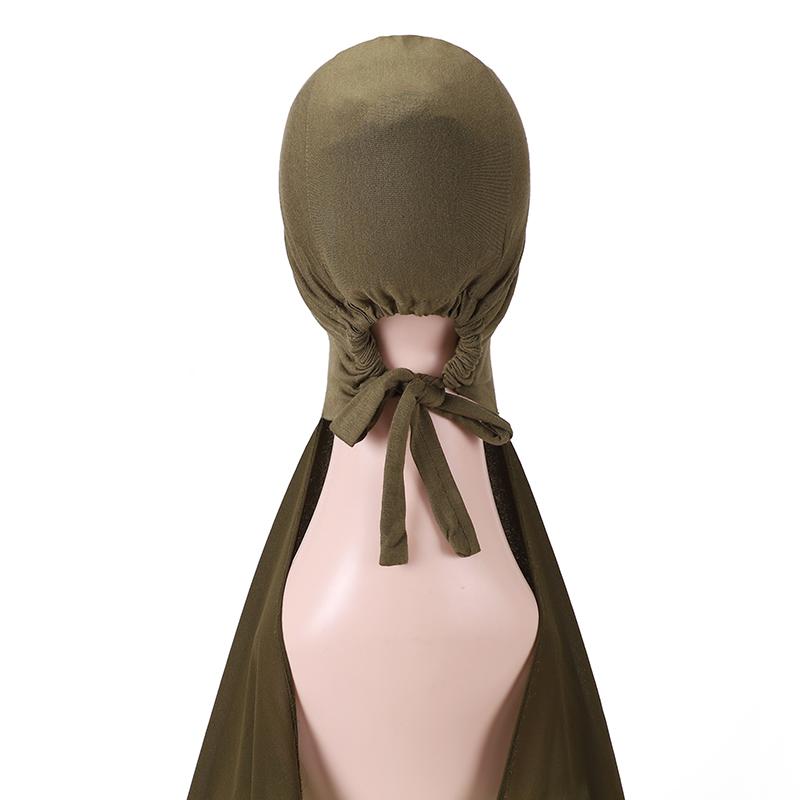 Мусульманский мгновенный хиджаб Женская шапочка с шифоновым шарфом Платок на голову Кепка Внутренняя повязка на голову Эластичный хиджаб Покрытие для головы Тюрбан