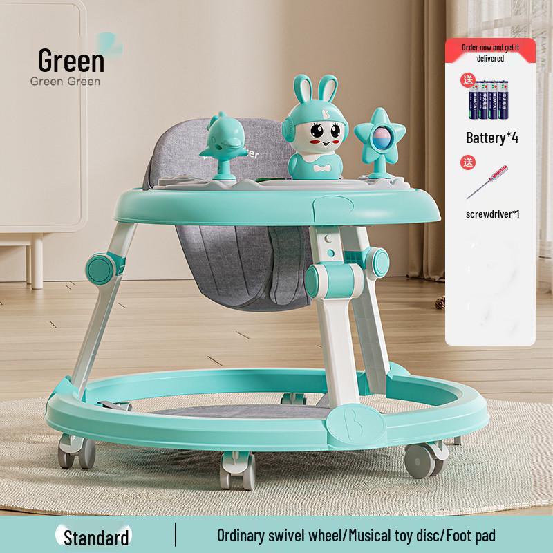 Многофункциональные детские ходунки с музыкой, легкие и складные для 6-18 месяцев, конструкция против опрокидывания