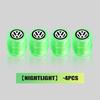 New 2026 4PCS Car Luminous Tire Valve Cap Fluorescent Night Glowing Decor For Volkswagen VW Passat Golf 4 5 6 Tiguan Polo Scirocco Jetta