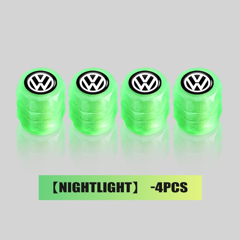 New 2026 4PCS Car Luminous Tire Valve Cap Fluorescent Night Glowing Decor For Volkswagen VW Passat Golf 4 5 6 Tiguan Polo Scirocco Jetta