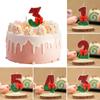 1PC Fashion Party Supplies Cake Decor Birthday Candles Red Bow Christmas Theme 0-9 Number