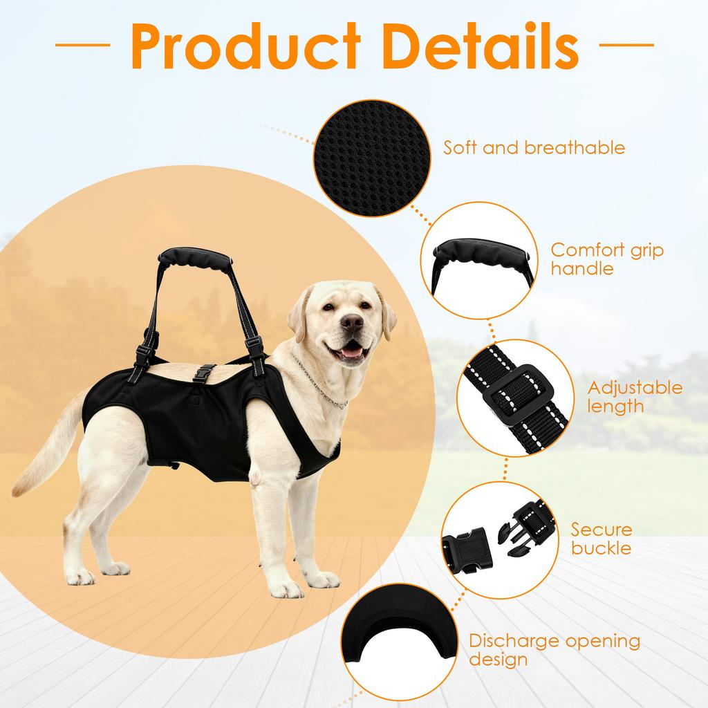 Dog Lift Harness Dog Body Support Harness for Injured Disabled Elderly Dog Carrying Recover Support Harness Pet Supplies