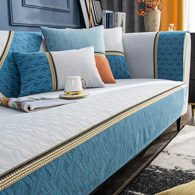 Лоскутные чехлы для диванов класса люкс для гостиной, 3-местный, шенилловый, текстурированный, чехол для дивана, нескользящий, подлокотник, чехол для двухместного дивана, L-образный