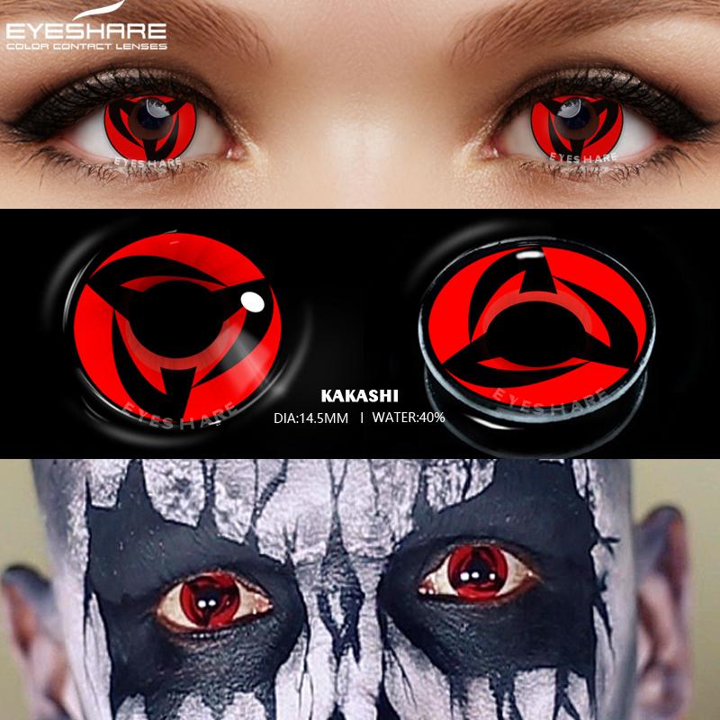 Eyeshare Цветные контактные линзы для глаз Косплей Цветные линзы Линзы для Хэллоуина Желтые контактные линзы Красные контакты Ежегодные косметические линзы для макияжа
