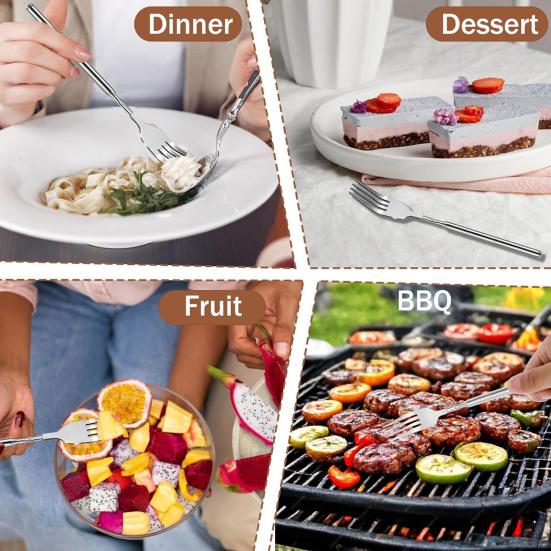 Набор из 2 телескопических вилок из нержавеющей стали, регулируемая выдвижная вилка длиной от 8,7 до 25,6 дюймов, выдвижная длинная ручка, вилка для барбекю и фруктов