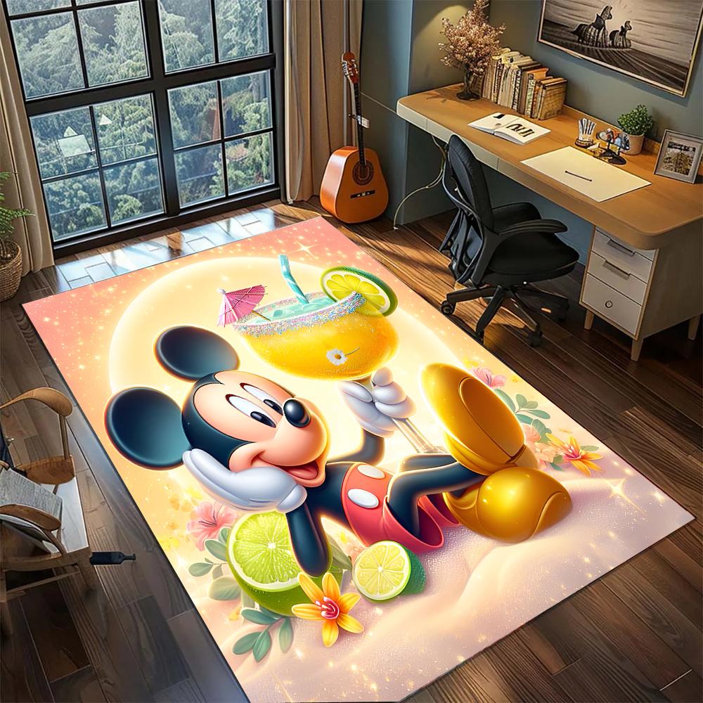 Mickey & Minnie: Minimalist Style Rug Carpet Large Area Rug Non Slip Washable Floor Mat Gamer Room Bedroom Home Decor