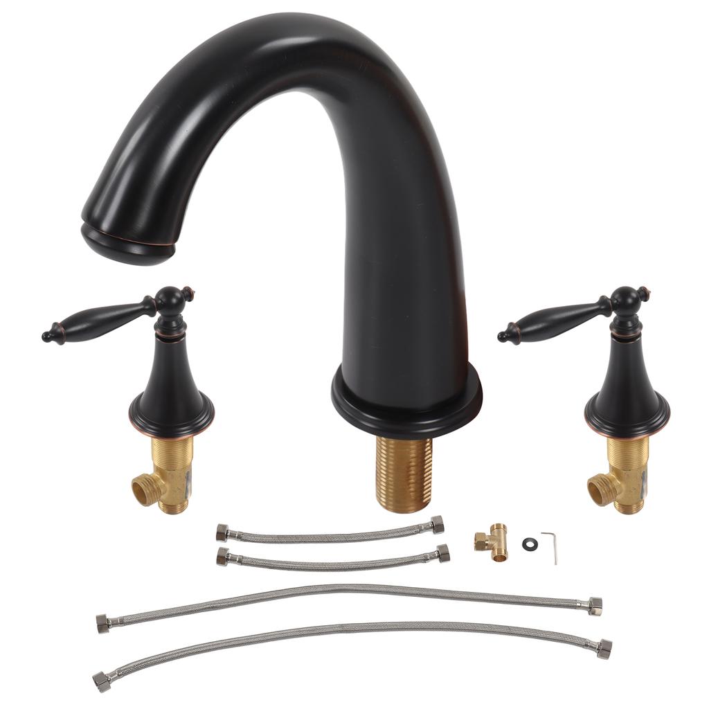 Смеситель с двумя ручками, раздельный смеситель с двумя ручками, полностью медный смеситель для раковины с тремя отверстиями, европейский смеситель для раковины в ванной комнате