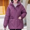 Plus Size XL-5XL Middle Age Woman Jackets Winter Short Parkas Hooded Elegant Loose Thick Warm Outerwears Women's Coats