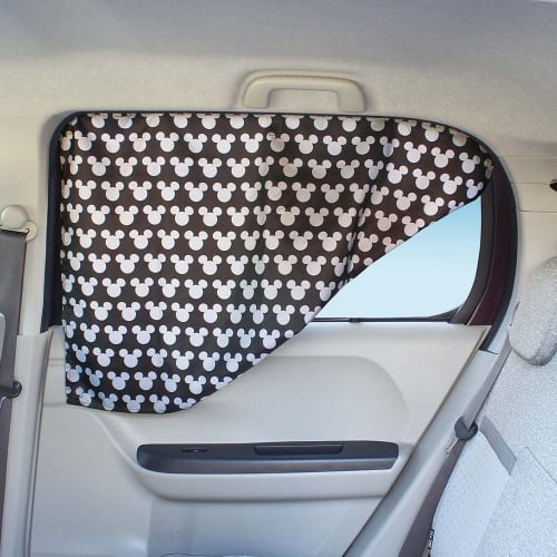 Napolex Car Curtains, 2 Pieces, Strong Magnets, Easy Installation, UV97% Protection, UV Protection, Mickey Silhouette Pattern, Car Supplies, Disney Mi