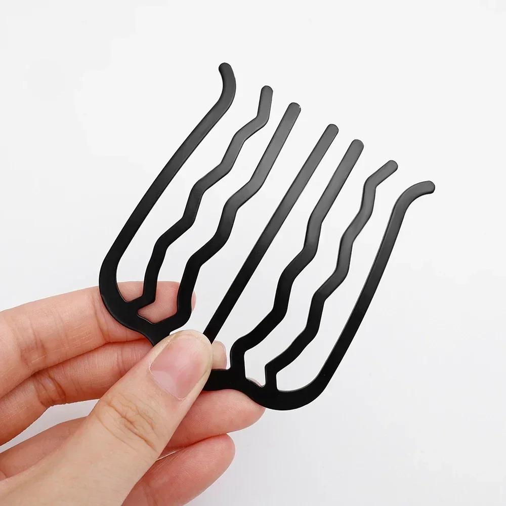 Girls Black Metal Hair Fork Clip for Women Hair Pin Combs Messy Bun Hairpin Clip Side Combs Updo Sticks Hair Styling Tool
