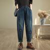 Литературная вышивка Брюки гарем Джинсы Весна Свободные На каждый день Похудение Брюки-морковь Женские