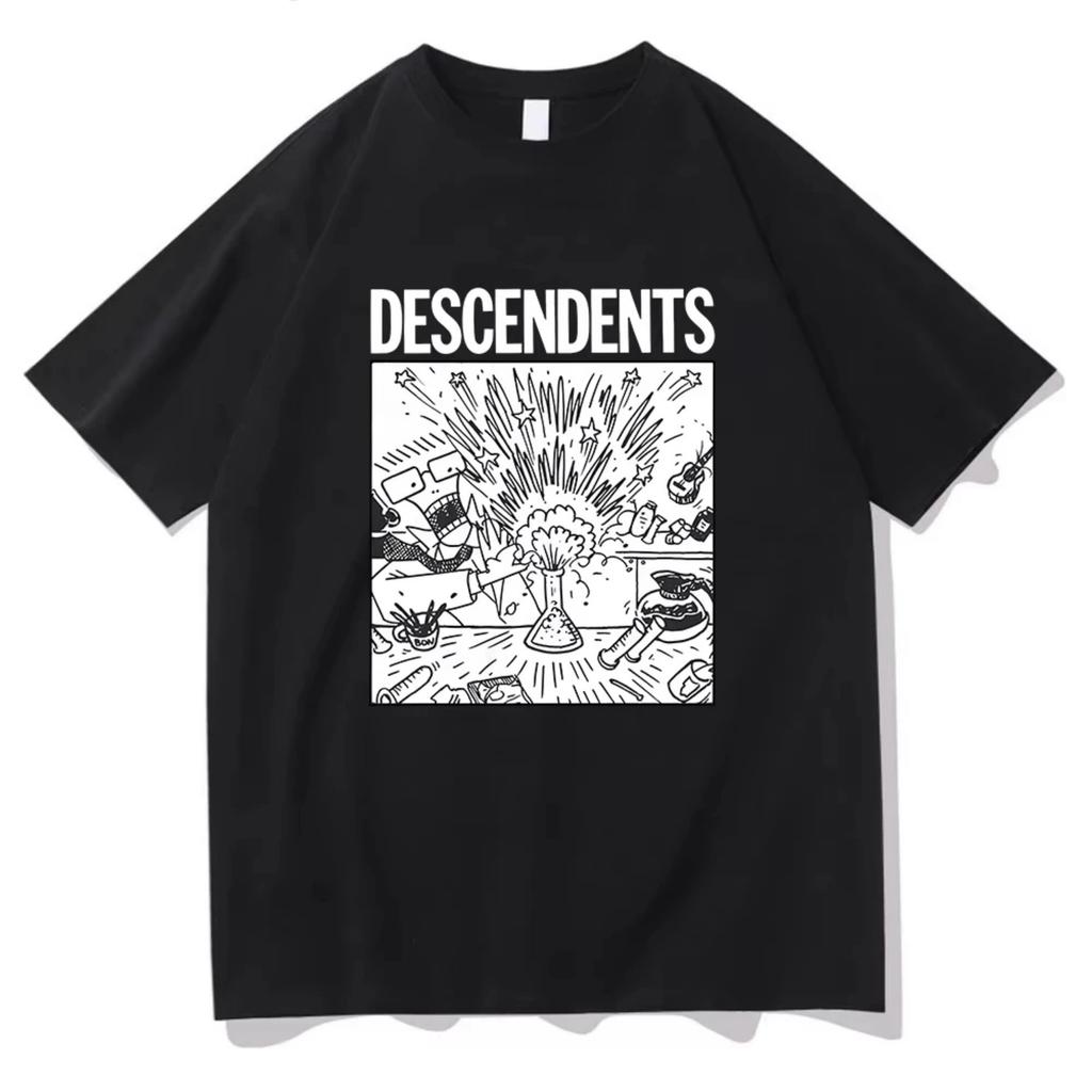 Поп-серфпанк группа Descendents Футболка Мужская Летняя с коротким рукавом Футболка Уличный стиль Графическая печать Футболка Гранж Мода Футболка