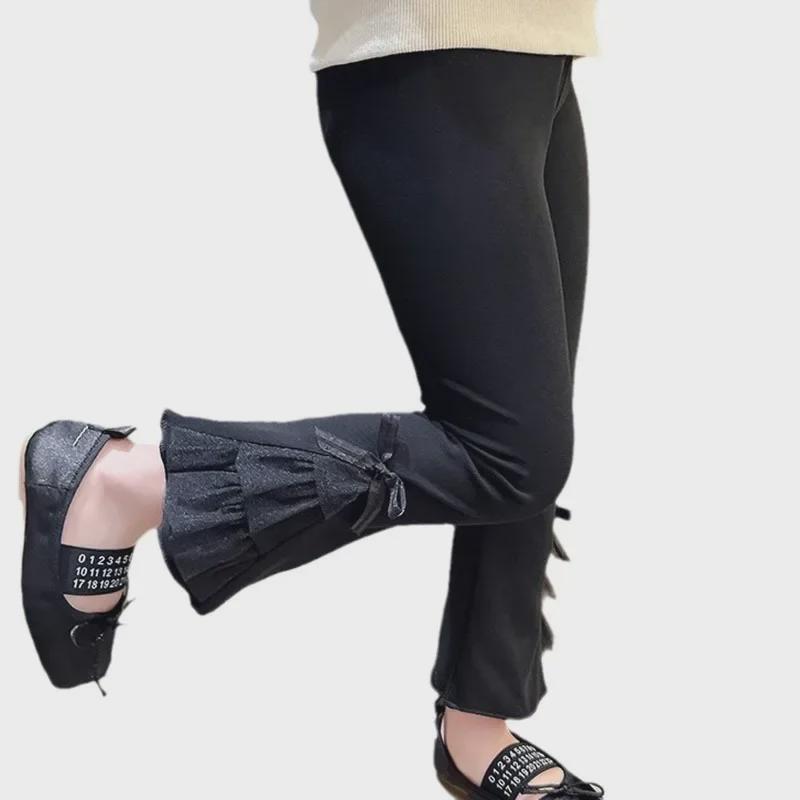 Брюки-клеш для девочек - корейские леггинсы весна/осень 2024 года